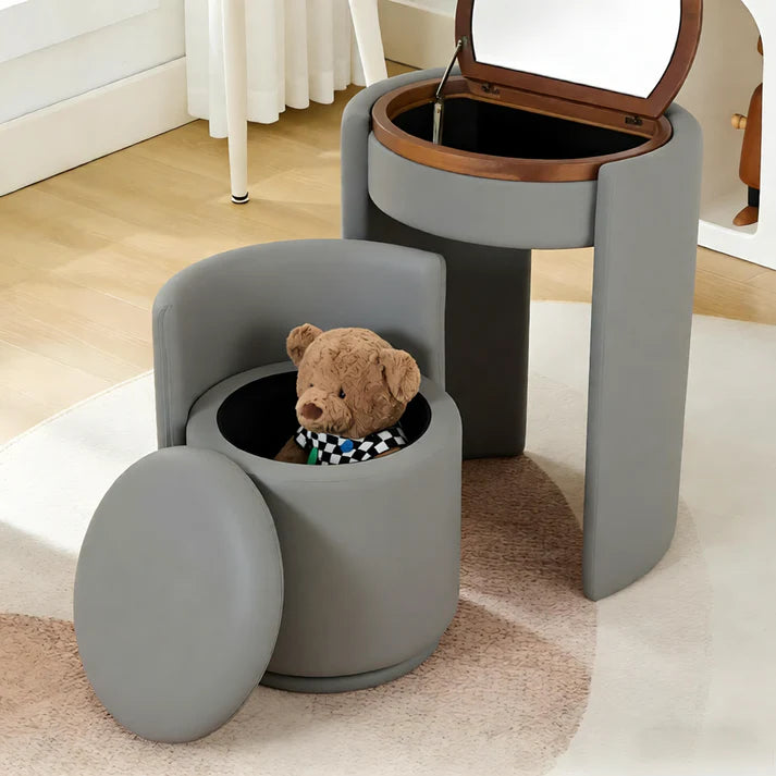 🎅Black Friday Sale 50% OFF 💄Vanity Set: Elegant Chair & Flip-Up Mirror 🛋️