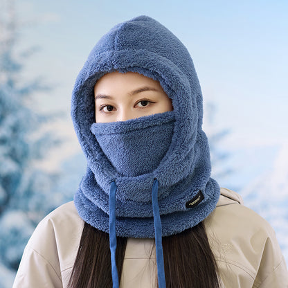 Velvet Sherpa Hood Ski Mask Wind-Resistant Balaclava Winter Fleece Ski Mask for Men and Women