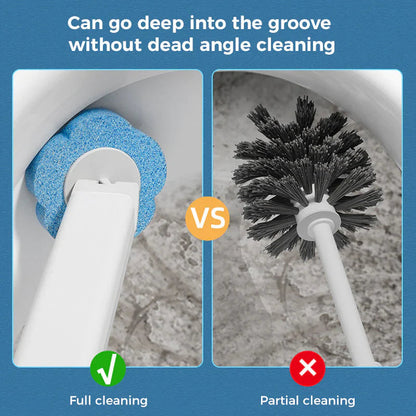 Disposable Toilet Brush Set -with Built-In Cleaner & 60Refills