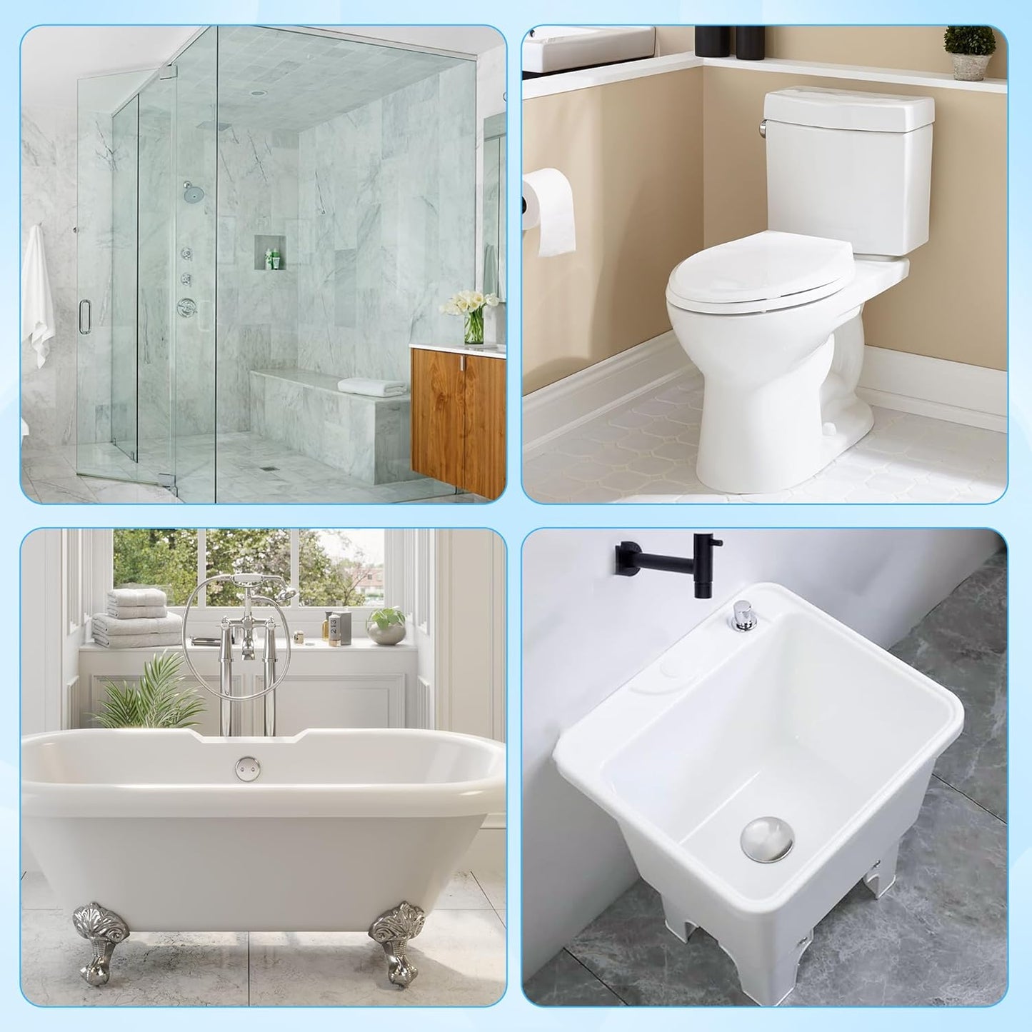 Disposable Toilet Brush Set -with Built-In Cleaner & 60Refills