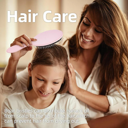 70% OFF Tonight Only ✨ Smoother, Stronger, Shinier Hair - Boar Bristle Brush with Nylon Bristles and Microsphere Massaging Tips