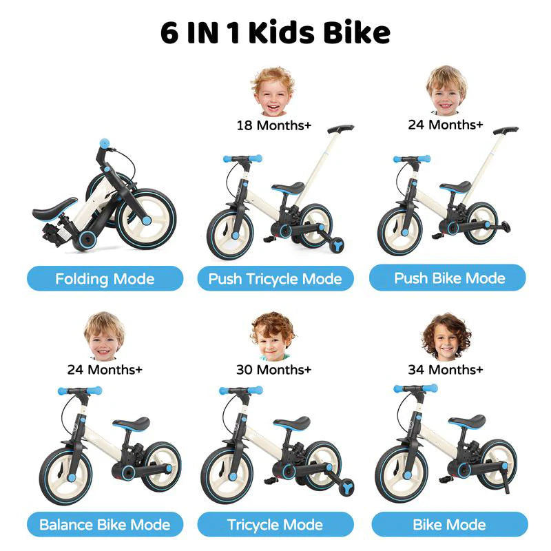 Multi-Functional Toddler Bike with Training Wheels