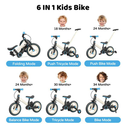 Multi-Functional Toddler Bike with Training Wheels