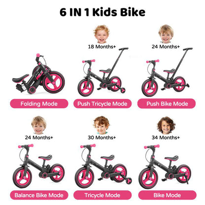 Multi-Functional Toddler Bike with Training Wheels