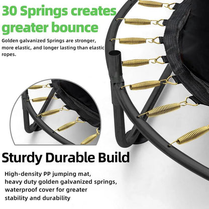 Mini Round Trampoline for Kids with Basketball Hoop