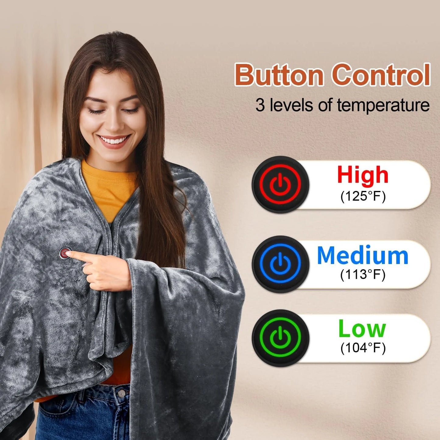 🌟🌟Heated Blanket-Heated Shawl Wraps , Soft Zipper Heating Shawl Wraps Poncho Blanket Hoodie,Warm Shawls Heating Scarf