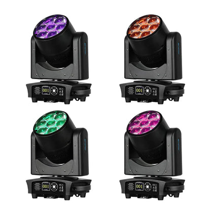 Mini Moving Head DJ Lights 7x40W RGBW 4 in1 Moving Head Light Wash Zoom Beam CTO Stage Lighting Effect with DMX Sound Auto Control for Parties Club Concert Wedding Disco Christmas