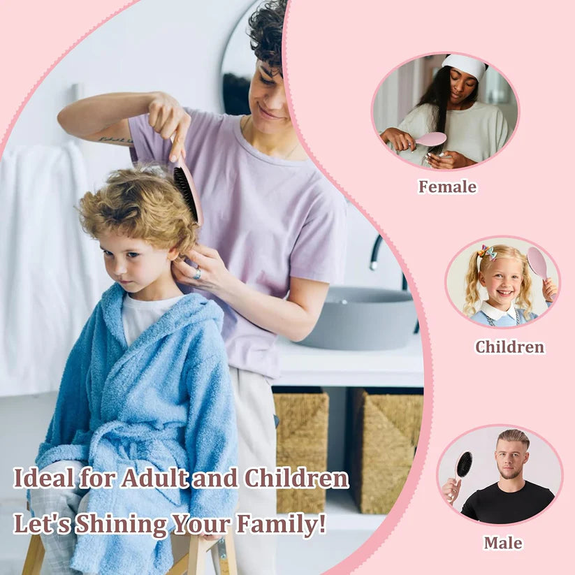 70% OFF Tonight Only ✨ Smoother, Stronger, Shinier Hair - Boar Bristle Brush with Nylon Bristles and Microsphere Massaging Tips