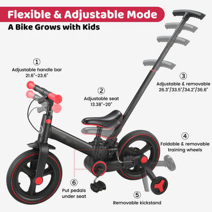 Multi-Functional Toddler Bike with Training Wheels