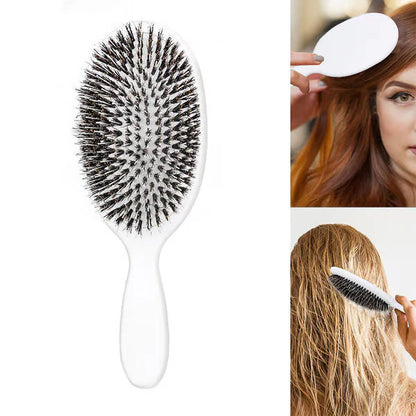 70% OFF Tonight Only ✨ Smoother, Stronger, Shinier Hair - Boar Bristle Brush with Nylon Bristles and Microsphere Massaging Tips