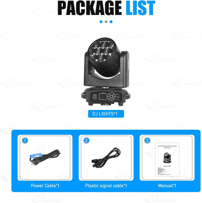 Mini Moving Head DJ Lights 7x40W RGBW 4 in1 Moving Head Light Wash Zoom Beam CTO Stage Lighting Effect with DMX Sound Auto Control for Parties Club Concert Wedding Disco Christmas