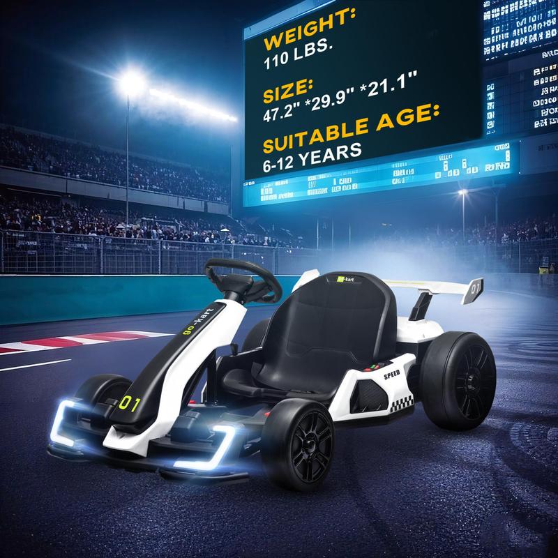24V Electric Drifting Go Kart, 6-12Y
