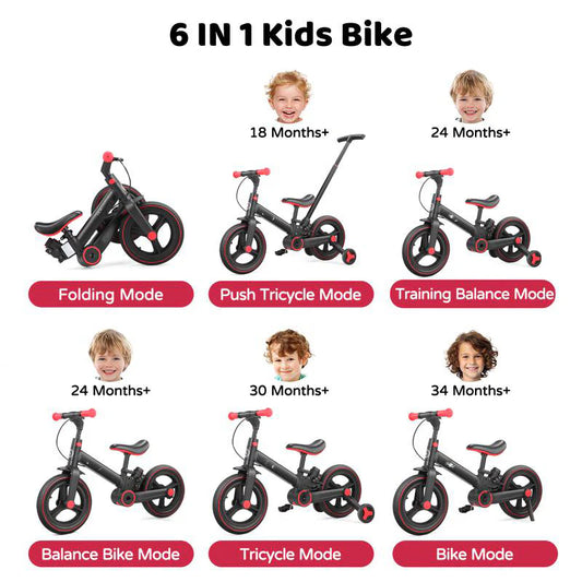 Multi-Functional Toddler Bike with Training Wheels