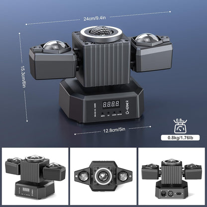 Stage Lights Moving Heads,65W LED RGBW 4-in-1 Disco Light with Functional Remote Control,DMX512,Sound Activated,Party Lights for DJ Bar Concert KTV Party Wedding Halloween Christmas