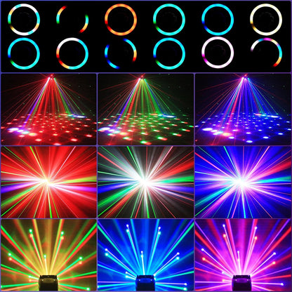 Stage Lights Moving Heads,65W LED RGBW 4-in-1 Disco Light with Functional Remote Control,DMX512,Sound Activated,Party Lights for DJ Bar Concert KTV Party Wedding Halloween Christmas