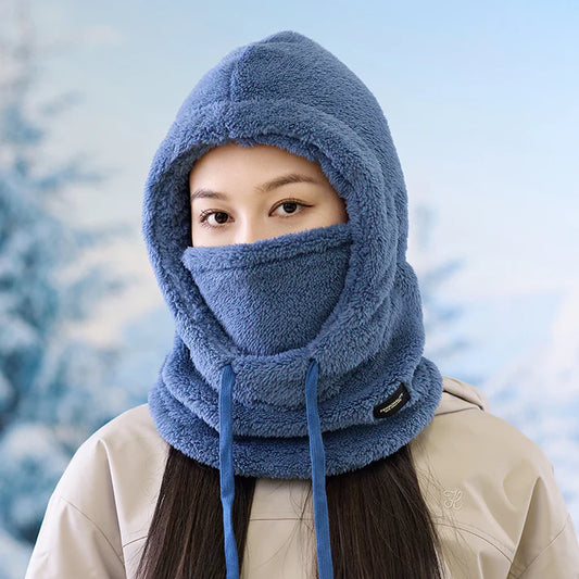 🌟🌟Velvet Sherpa Hood Ski Mask Wind-Resistant Balaclava Winter Fleece Ski Mask for Men and Women