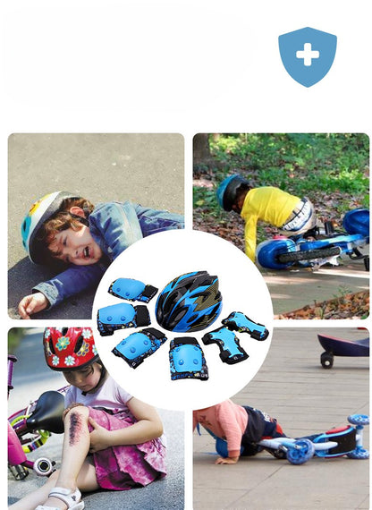 Children's protective gear, roller skating protective gear set, ice skateboard, balance bike anti-fall equipment, knee pads, hand pads, elbow pads, helmet