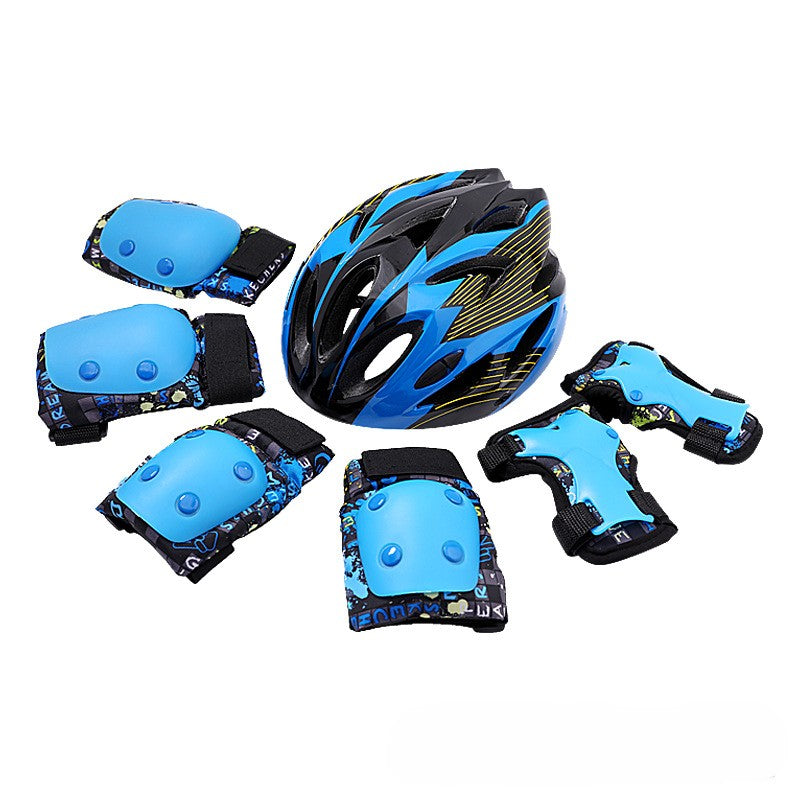 Children's protective gear, roller skating protective gear set, ice skateboard, balance bike anti-fall equipment, knee pads, hand pads, elbow pads, helmet
