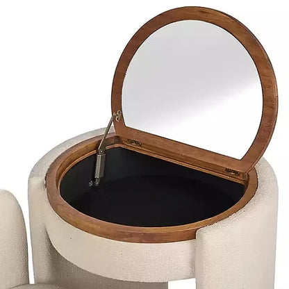 🎅Black Friday Sale 50% OFF 💄Vanity Set: Elegant Chair & Flip-Up Mirror 🛋️