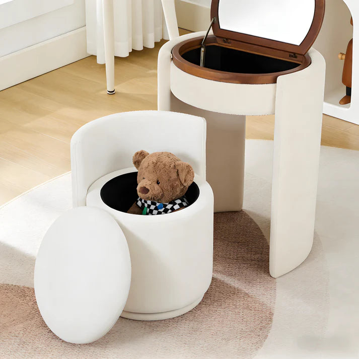 🎅Black Friday Sale 50% OFF 💄Vanity Set: Elegant Chair & Flip-Up Mirror 🛋️