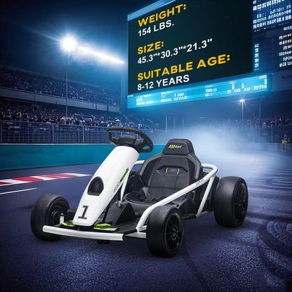 24V Electric Drifting Go Kart, 6-12Y