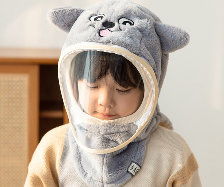 "Kids' Winter Hat with Face Mask, Ear Flaps & Hooded Cape - All-in-One Warmth for Boys & Girls"